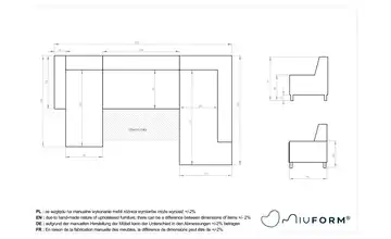Miuform Wohnlandschaft mit Schlaffunktion Dazzling Daisy Marineblau rechts