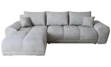 Ecksofa mit Schlaffunktion Hellgrau links
