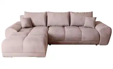 Ecksofa mit Schlaffunktion Rosa links