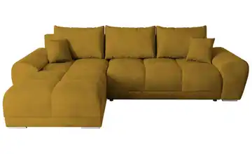 Ecksofa mit Schlaffunktion Senfgelb links