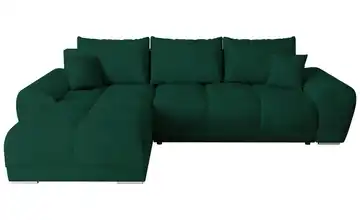 Ecksofa mit Schlaffunktion Dunkelgrün links