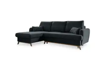 Miuform Ecksofa mit Schlaffunktion Scandic Lagom Dunkelgrau links