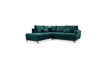 Miuform Ecksofa mit Schlaffuntkion Scandic Lagom Türkis links