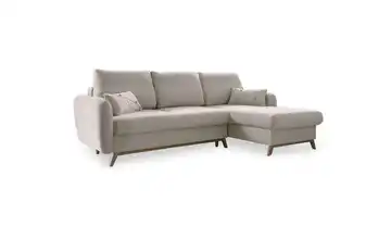 Miuform Ecksofa mit Schlaffunktion Scandic Lagom rechts Beige