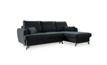 Miuform Ecksofa mit Schlaffunktion Scandic Lagom Dunkelgrau rechts