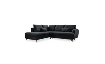 Miuform Ecksofa mit Schlaffuntkion Scandic Lagom Dunkelgrau links