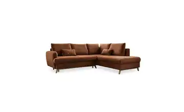 Miuform Ecksofa mit Schlaffuntkion Scandic Lagom Ziegelrot rechts