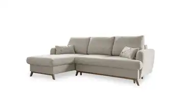 Miuform Ecksofa mit Schlaffunktion Scandic Lagom Beige links