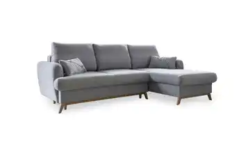 Miuform Ecksofa mit Schlaffunktion Scandic Lagom Hellgrau rechts