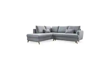 Miuform Ecksofa mit Schlaffuntkion Scandic Lagom Hellgrau links
