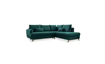 Miuform Ecksofa mit Schlaffuntkion Scandic Lagom Türkis rechts