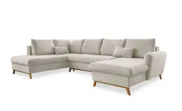 Miuform Wohnlandschaft mit Schlaffunktion Scandic Lagom links Beige