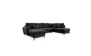 Miuform Wohnlandschaft mit Schlaffunktion Scandic Lagom rechts Dunkelgrau