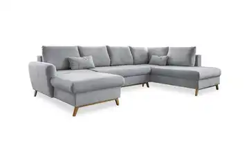 Miuform Wohnlandschaft mit Schlaffunktion Scandic Lagom  Hellgrau rechts