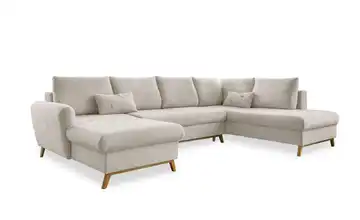 Miuform Wohnlandschaft mit Schlaffunktion Scandic Lagom  Beige rechts
