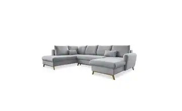 Miuform Wohnlandschaft mit Schlaffunktion Scandic Lagom  Hellgrau links