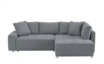 bobb Ecksofa rechts Flachgewebe Steingrau