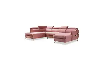 Miuform Wohnlandschaft mit Schlaffunktion Sweet Harmony Rosa links Velours