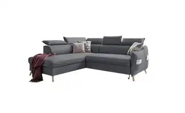 Miuform Ecksofa mit Schlaffunktion Sweet Harmony Webstoff links Dunkelgrau