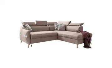 Miuform Ecksofa mit Schlaffunktion Beige rechts