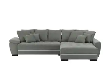 bobb Ecksofa Fancy-LED Steingrau Webstoff rechts