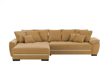 bobb Ecksofa Fancy-LED Honiggelb Webstoff links