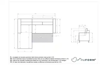 Miuform Ecksofa mit Schlaffunktion  