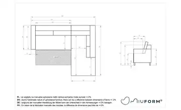 Miuform Ecksofa mit Schlaffunktion  