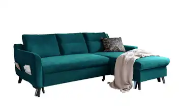 Miuform Ecksofa mit Schlaffunktion Stylish Stan Türkis/Petrol rechts