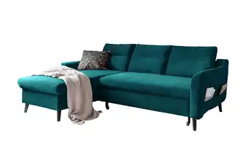 Miuform Ecksofa mit Schlaffunktion Stylish Stan links Türkis/Petrol