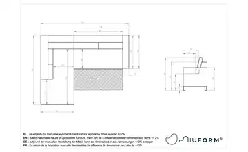 Miuform Ecksofa mit Schlaffunktion  