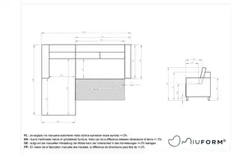 Miuform Ecksofa mit Schlaffunktion  
