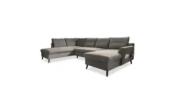 Miuform Wohnlandschaft mit Schlaffunktion Stylish Stan links Dunkelgrau
