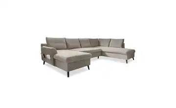 Miuform Wohnlandschaft mit Schlaffunktion Stylish Stan rechts Dunkelbeige