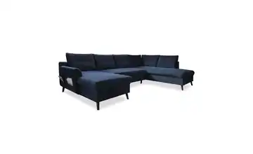 Miuform Wohnlandschaft mit Schlaffunktion Stylish Stan Marineblau rechts