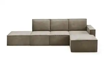 Ecksofa Hellbraun rechts