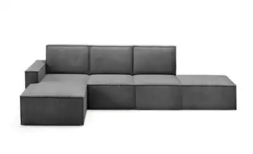 Ecksofa Dunkelgrau links