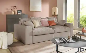 Primo Bigsofa Nea Flachgewebe Moccabraun