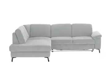 Ecksofa Coco silberfarben Flachgewebe links