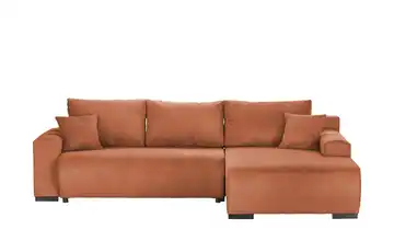 smart Ecksofa mit Schlaffunktion Nelly Terracotta rechts Cordstoff