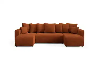 Wohnlandschaft  mit Schlaffunktion Evora Kupferfarben