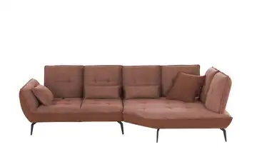 vito Ecksofa mit Sitztiefenverstellung Ticona Kupferfarben Grundfunktion rechts