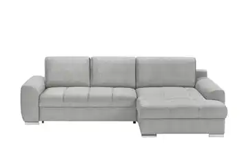Ecksofa mit Schlaffunktion Soumia Silbergrau Mikrofaser rechts