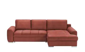 Ecksofa mit Schlaffunktion Soumia Korallenrot Mikrofaser rechts