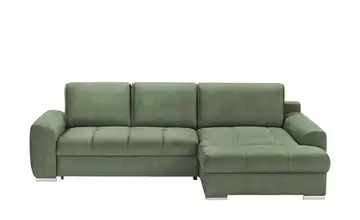 Ecksofa mit Schlaffunktion Soumia Grün Mikrofaser rechts
