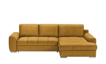 Ecksofa mit Schlaffunktion Soumia Curry Mikrofaser rechts