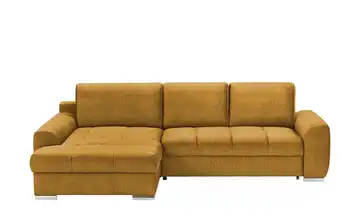 Ecksofa mit Schlaffunktion Soumia Curry Mikrofaser links