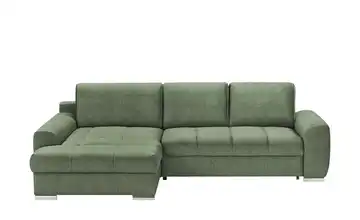 Ecksofa mit Schlaffunktion Soumia Grün Mikrofaser links