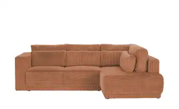 Twist Ecksofa Tirana Rostrot Cordstoff grob rechts