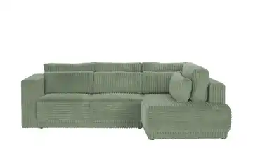 Twist Ecksofa Tirana Olivgrün Cordstoff grob rechts